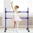 thumbnail image 2 of Goplus Portable Ballet Barre 4ft Freestanding Adjustable Double Dance Bar Purple, 2 of 11