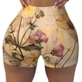 thumbnail image 2 of Junzan Vintage Floral Butterfly Collage Pattern Women Workout Impact Shorts,Scrunch Short Gym Yoga Running Sport Scrunch Butt Lifting Shorts-Small, 2 of 8