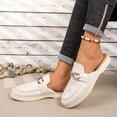thumbnail image 5 of Pandaie Penny Loafers for Women Comfortable Slip on Suede Loafer Mules Closed Toe Backless Slides Business Casual Dress Flats Shoes White Size 9.5, 5 of 9