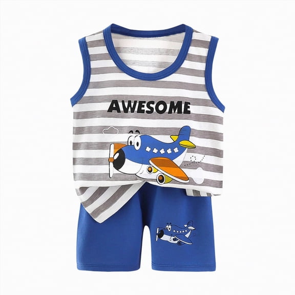 TOWED22 Baby Boy Summer Clothes Daddys/Mamas Boy Matching Outfit Short Sleeve Embroidery T-shirt Plaid Toddler Shorts Set Blue,4-5 Y