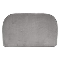 Kashi Home Soft Plush Memory Foam Non-Slip Backing Kitchen Rug Mat, 18x30 Inch D-Shape Slice Kitchen Floor Mat, Grey