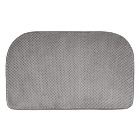 Memory Foam Kitchen Floor Mat Kashi Home Soft Plush Memory Foam Non-Slip Backing Kitchen Rug Mat, 18x30 Inch D-Shape Slice Kitchen Floor Mat, Grey ()