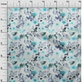 thumbnail image 3 of oneOone Rayon Turquoise Blue Fabric Florals Craft Projects Decor Fabric Printed By The Yard 56 Inch Wide, 3 of 8
