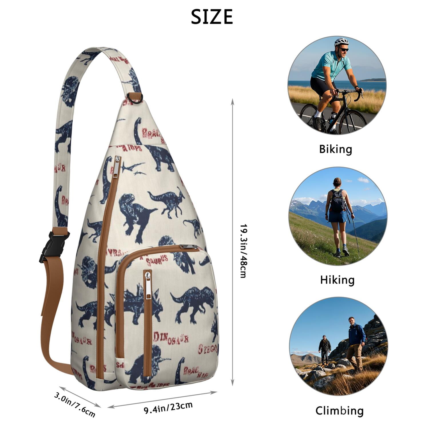 Dino Lover's Sling Bag&nbsp;- Jurassic Inspired Crossbody Backpack (Fun & Practical)