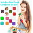 thumbnail image 3 of 6Pack 6oz Stainless Steel Snack Containers, Easy Open Leak Proof Metal Snack Containers with Silicone Lids, Stackable Metal Lunch Box for Travel, 3 of 6