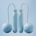 thumbnail image 5 of Cuerda para saltar Operación silenciosa Diseño ponderado Cuerda para saltar portátil sin cuerda para adultos Estudiantes para fitness Azul, 5 of 5