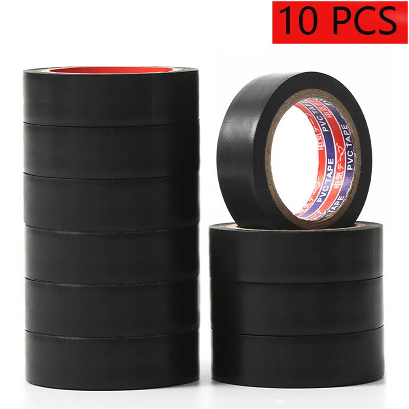BUTTERFLY- 10 Rolls Of Black Electrical Tape 10Pcs*6M Pvc Insulation Us