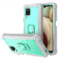 Case for Samsung A12 5G Case, Galaxy A12 Case, Allytech Slim Fit Rugged 3-Layer Shockproof Protection Hybrid Kickstand Phone Case Cover for Samsung Galaxy A12 5G[NOT for 4G], Gray   Green