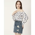 thumbnail image 2 of Moomaya Women Printed Long Sleeves Top, Off Shoulder Front Buttoned Shirt, 2 of 8