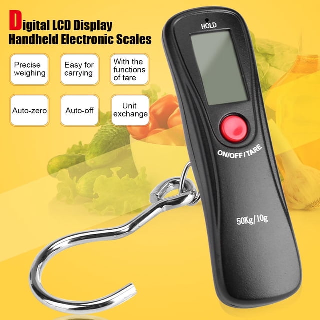 WEIHENG Báscula de equipaje con pantalla LCD digital de 50 kg/10 g Báscula electrónica de viaje de mano