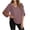Purple, variant on TGSLY V Neck 3/4 Sleeve Tops for Women Draped Loose Fit Layered Ruffle Flutter Sleeve Bouses Dressy Casual Solid Color Tunic Shirts L