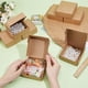 thumbnail image 4 of 50 cajas pequeñas de cartón de 9,4 x 9,4 x 3,6 cm (3,7 x 3,7 x 1,4 pulgadas), color marrón, ideales para regalos, envíos postales o como cajas cuadradas de cartón kraft para joyería., 4 of 6