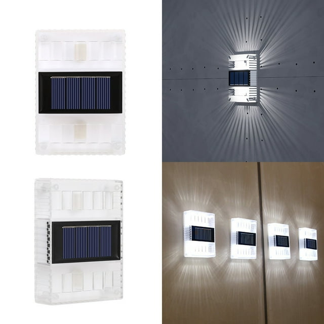 4 Lámparas Solares de Pared para Bañar Paredes, Iluminan Exteriores, Resistentes Al Agua, Decoración Moderna para Hogar, Jardín o Porche