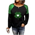 thumbnail image 4 of Levmjia Women's Sweatshirt Fashion Long Sleeve Round Neck St. Patrick's Printed Casual Solid Color Tops Comfortable Breathable Work Vacation Holiday Essential, 4 of 9
