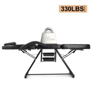 Artist Hand Recliner Massage Table Facial Lash Bed Salon Tattoo Chair with 2 Trays (Black)