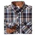 thumbnail image 4 of SPEEDRUN Mens Flannel Plaid Shirts Casual Button Down Flannel Plaid Shackets for Men Long Sleeve Casual Plaid Jackets with Hoodie Navy Brown XL, 4 of 7