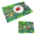 thumbnail image 1 of DouZhe Polyester Set de 4 Sets de Table, Fleurs Exotiques Koi Poisson Motif Résistant à la Chaleur Place Mats pour Table à Manger, 12 "x 18", 1 of 6