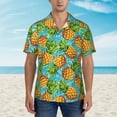 thumbnail image 2 of Fuzoiu Pineapple Print Hawaiian Shirt for Men, Summer Beach Casual Short Sleeve Button Down Shirts, Men’s Beach Summer Shirts with Pocket,Large, 2 of 7