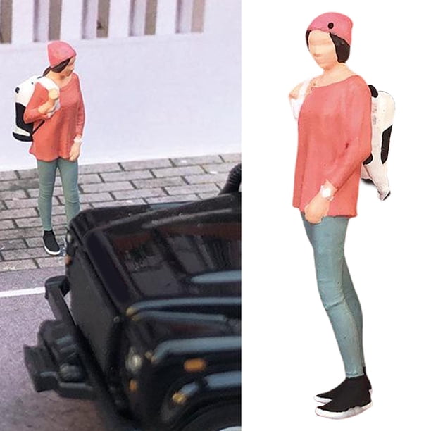 Figura de gente pintada Baoblaze Diorama 1:64 Rosado Figuras de personas en miniatura Juguetes