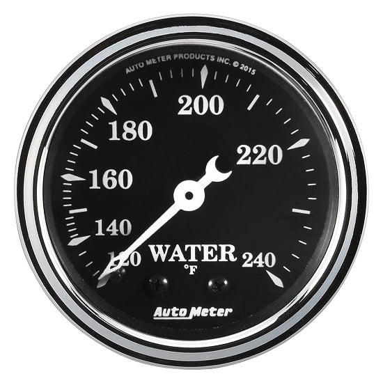 Auto Meter 1733 Old Tyme Black Water Temperature Gauge 2-1/16" Electrical