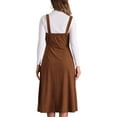 thumbnail image 3 of INSPIRE CHIC Women's Tank Ribbed Dress Square Neck Sleeveless A-Line Midi Casual Dress XS Brown, 3 of 6