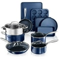 thumbnail image 1 of Granitestone Ensemble de Casseroles et Poêles Antiadhésives Bleues, Ensemble de 15 Pcs, 1 of 5