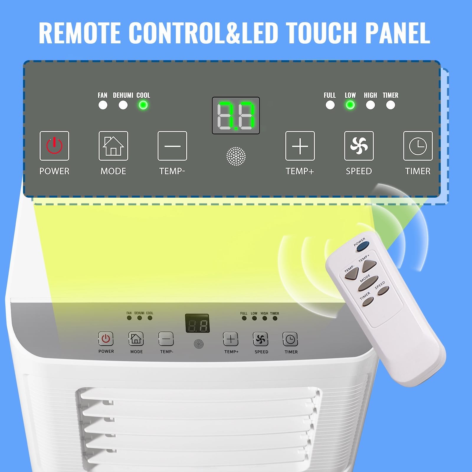 TACOOL Portable Air Conditioner 8000 BTU Portable Ac Unit up to 250 Sq, 3 IN 1 with Remote Control, All White, New