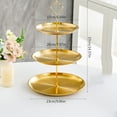 thumbnail image 3 of Gnwei 3 Tier Serving Tray with Base Stainless Steel Tiered Cupcake Stand Dessert Table Display Set Cup Cake Tier Stand Metal Cupcake Tower Fruit Dessert Holder Wedding Serving Platter, 3 of 8