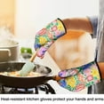 thumbnail image 4 of Cute Oven Mitts,Pioneer Flower Floral Print Pattern Oven Mitt 2-Pack Set,Kitchen Gloves for Oven,Heat Resistant Oven Mitts 7.7"x12", 4 of 7