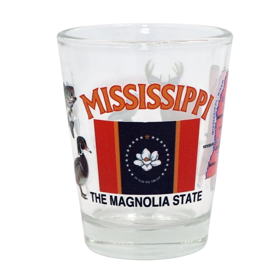 Mississippi All-American Collection Magnolia Flag Shot Glass