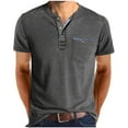 thumbnail image 1 of pstuiky camiseta de hombre, Blusa de manga corta con cuello vuelto, bolsillos y botones de colores lisos para hombre camisas casuales para hombre l, 1 of 8