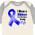 thumbnail image 4 of Inktastic Colon Cancer Ribbon Hero in My Life Boys or Girls Long Sleeve Baby Bodysuit, 4 of 5
