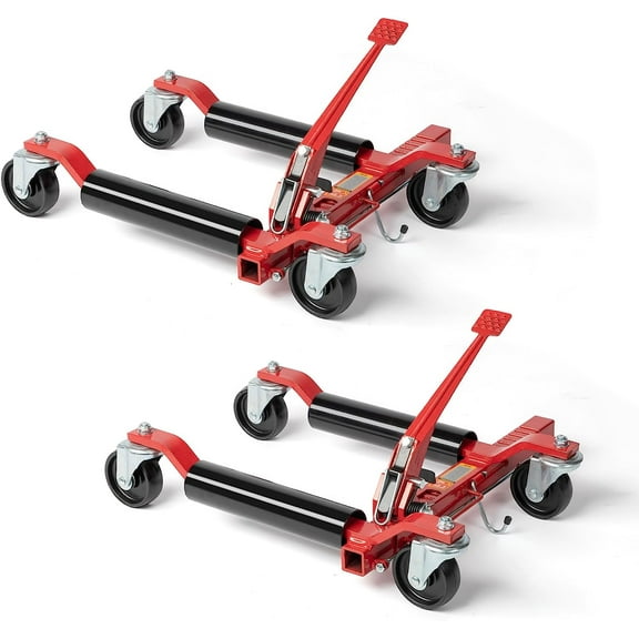 TUFFIOM Red 1500 lb Max Weight Car Wheel Dolly, 2 Piece