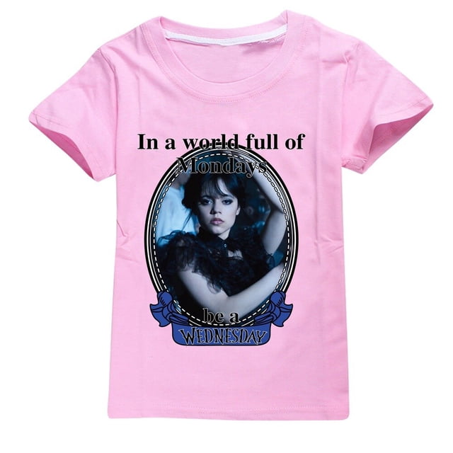 Camiseta de cuello redondo para niñas y niños Ropa de verano Algodón Patrón de dibujos animados Familia Viernes Camisetas zhangyuxiang LED