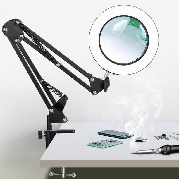 Lámpara Lupa KIRKAS 10X con Vidrio de 4.2" y Luz LED USB de 72 LEDs