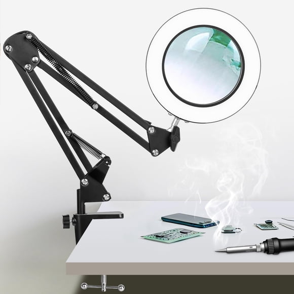 Lámpara Lupa KIRKAS 10X con Vidrio de 4.2" y Luz LED USB de 72 LEDs