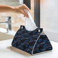 thumbnail image 6 of Zufioo Blue Sports Car Print Long Leather Tissue Bag, PVC Waterproof Napkin Facial Tissue Organizer Dispenser for Living Room, Office, Desk, 6 of 7