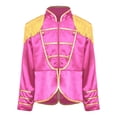 thumbnail image 4 of Aislor Girls Royal Guard Drummer Marching Band Long Sleeve Fringe Tassel Epaulets Outwear Jacket Coat Hot Pink 12, 4 of 7