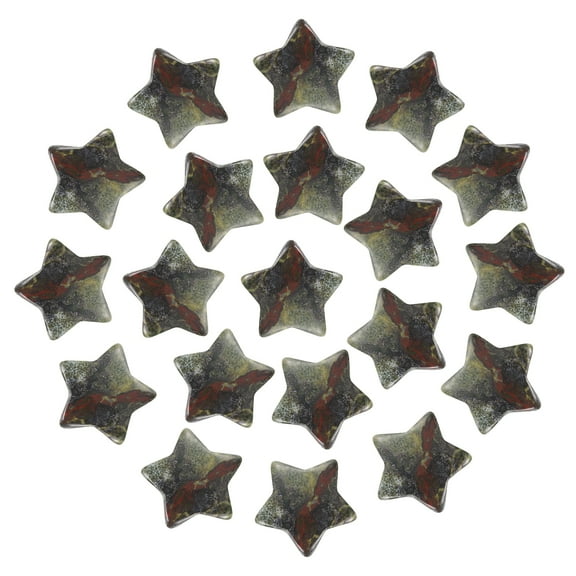 Uxcell 20 Pcs Natural Star Crystal Stone, 0.8 Inch Polished Star Gemstone Crystal Bulk, Pocket Rock Worry Stones for Women Gifts Meditation, Bloodstone