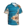 thumbnail image 2 of Bixox Men's Hawaiian Shirts Men's Shells and Starfish Print Short-Sleeve Shirt-3X-Large, 2 of 8