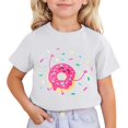 thumbnail image 1 of LUOGENLI T-Shirt pour Filles Enfants Mignon Imprimé Manches Courtes Col Rond T-Shirt Maxi Tops Ensembles Filles 2 Pcs Tenues Décontractées Blanc 3-4 Ans, 1 of 4