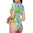 thumbnail image 2 of Fotbe Cartoon Avocado Body de Mujer con Cuello Redondo y Mangas Cortas, Sin Mangas Ajustado, Suave, Cómodo y Básico-Medium, 2 of 7