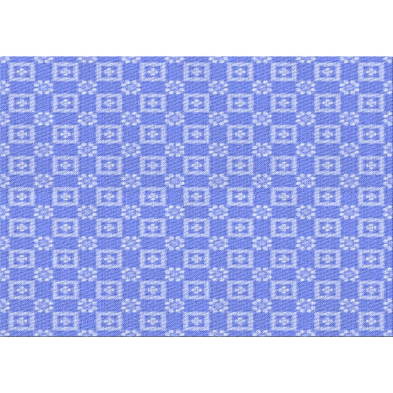 Ahgly Company Indoor Rectangle Patterned Blue Ribbon Blue Area Rugs, 5' x 7'
