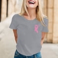 thumbnail image 2 of Razzly Women's T Shirts Stylish Graphic Tee For Cancer Awareness Month Celebrating Support And In A And Comfortable Design Short Sleeve Casual Shirts for Women 2 Shirt Casual Short Sleeve T(Grey,2XL), 2 of 5