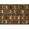 thumbnail image 1 of Ahgly Company Indoor Rectangle Abstract Brown Modern Area Rugs, 2' x 3', 1 of 4