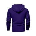 thumbnail image 4 of Zimjoy Fleece Hoodie for Men Solid Color Casual Loose Hooded Fleece Sweatshirt with Pocket Long Sleeve Baggy Pullover Hoodies, Purple L, 4 of 4