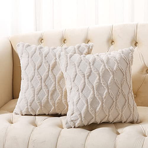 Merry Christmas Pillowcase Short Plush Cushion Cover Sofa Pad Set Home Decor 18" 