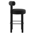 thumbnail image 3 of Modway Toulouse Boucle Fabric Bar Stool in Black Black, 3 of 9