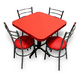 thumbnail image 2 of Juego de Mesa Dimobeler Con 4 Sillas Rojo Cromado EC75ZI4, 2 of 2