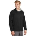 thumbnail image 4 of Sport-Tek F243 Mens Sport Wick Fleece 1 by 4 Zip Pullover, Black & Silver - Extra Small, 4 of 5